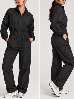 VSX Black Zip-Front Utility Jumpsuit